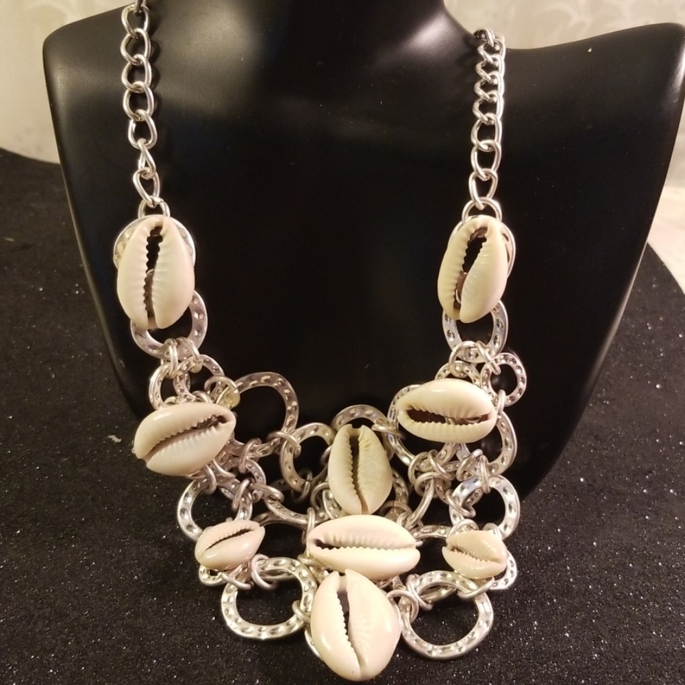 Bohemian style cowrie shell necklace